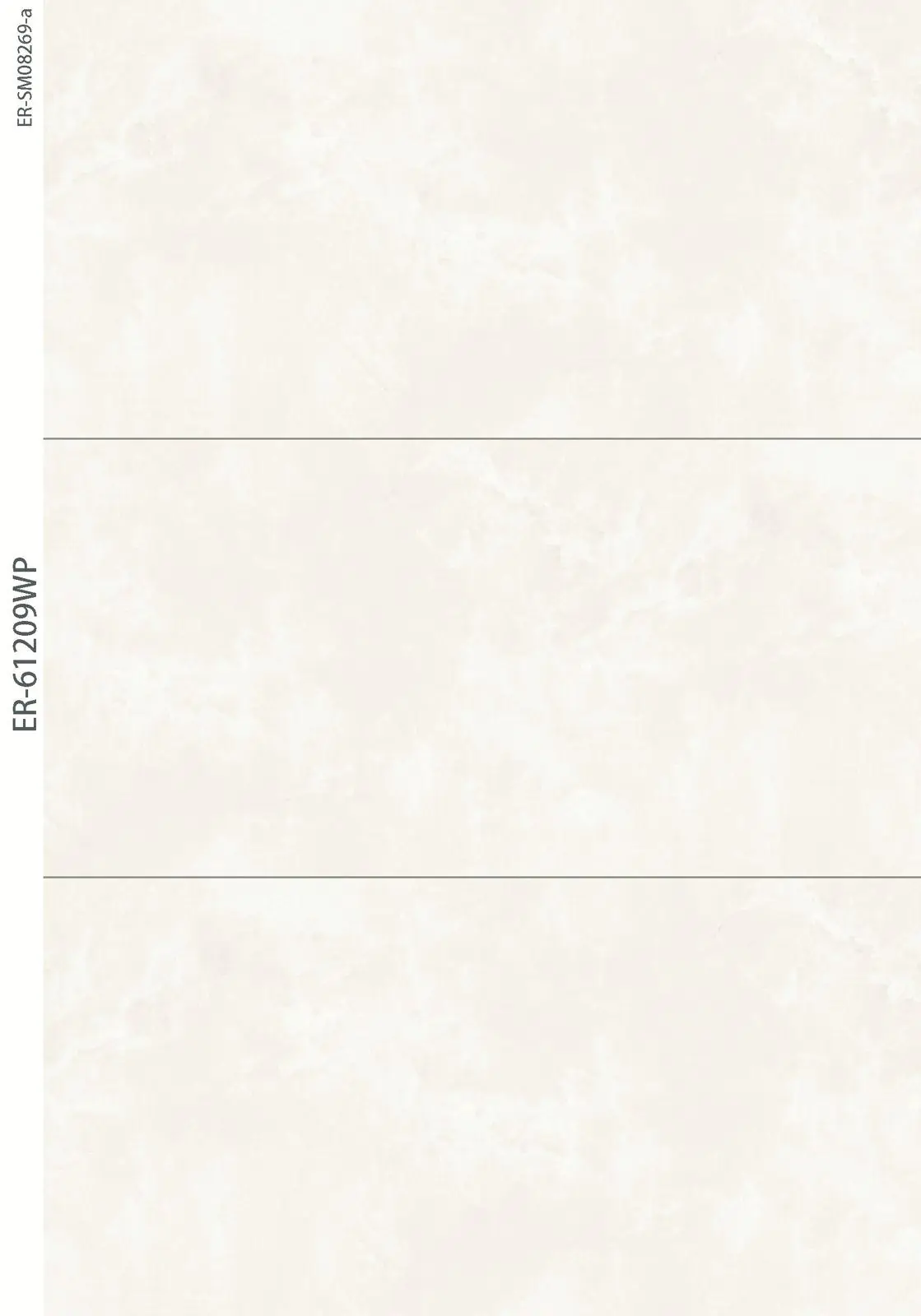 3SA1.02092 بورسلين سعودي ER-61209WP مقاس 60x120 بلون أبيض كريمي هادئ. تصميم رخامي ناعم ومتين مثالي للأرضيات الداخلية الراقية.