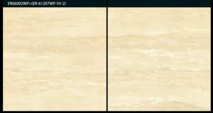 بورسلين ER-66002WP سعودي الصنع، مقاس 60x60، تصميم بيج طبيعي فخم. مثالي للأرضيات الداخلية، متين ومقاوم للخدوش وسهل التنظيف.