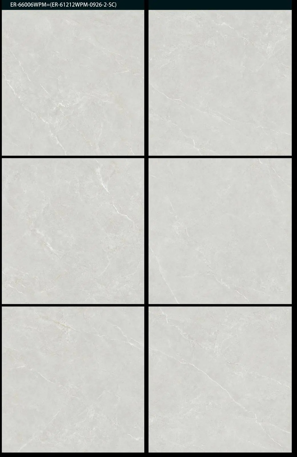 بورسلين سعودي مطفي موديل ER-66006WPM، مقاس 60x60 وتصميم رخامي أنيق، مناسب للأرضيات والجدران، بجودة عالية وتشطيب ناعم يدوم طويلًا.