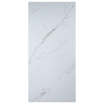 بورسلين هندي كالكوتا CO مقاس 60x120 بتصميم رخامي أبيض لامع. مثالي للأرضيات الداخلية بمظهر عصري وفخم وجودة عالية.