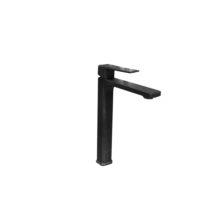خلاط مغسلة HB022 F/P طويل بتصميم فاخر باللون الأسود، مناسب للحمامات العصرية، مصنوع في إيطاليا.
