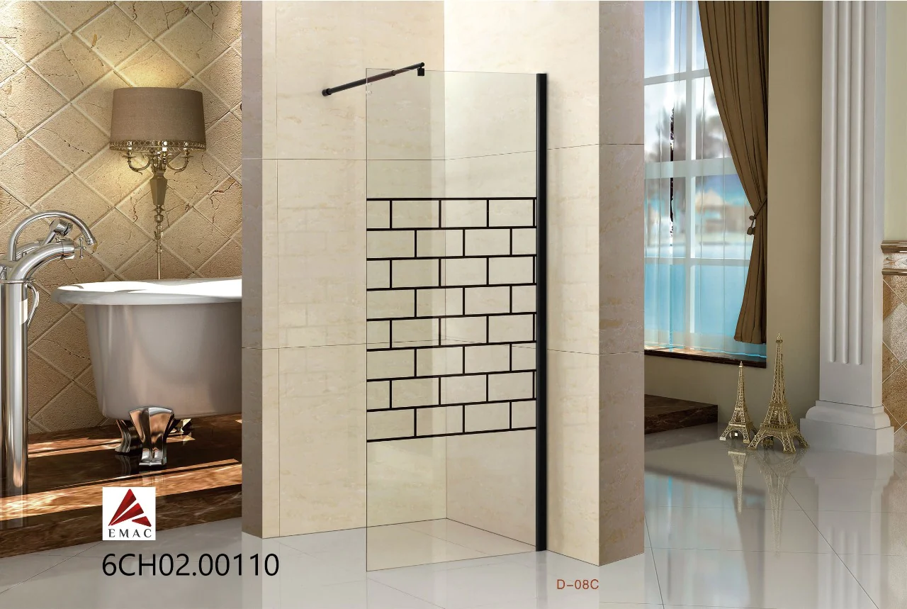 product_image_674832b3d2bbb.png حاجز حمام زجاجي صيني ايماك مربعات مع مساعد تثبيت D-08C - الصورة 1